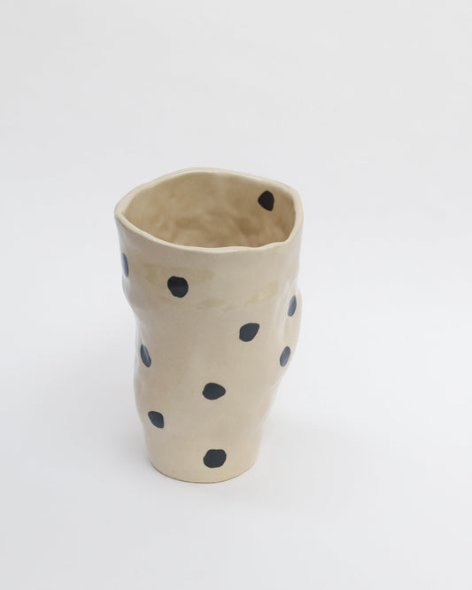 Vase irrégulier - Gros pois noir
